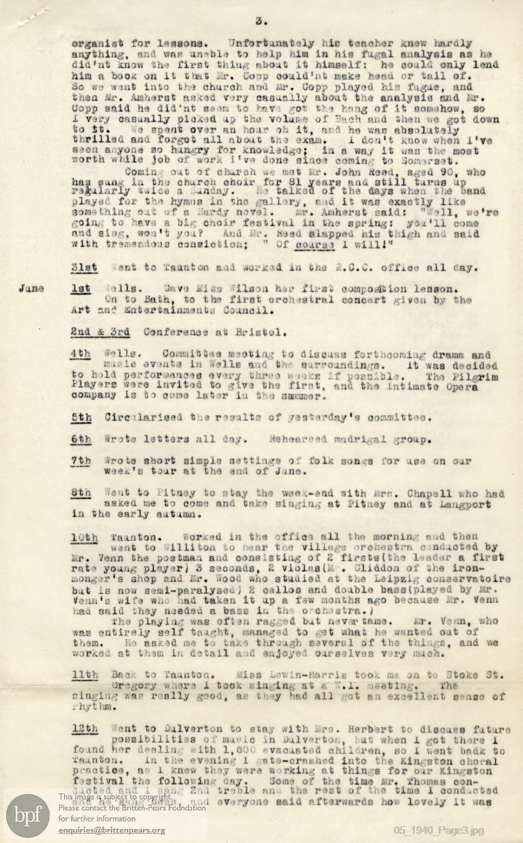 Report from 22 May to 22 Jun 1940