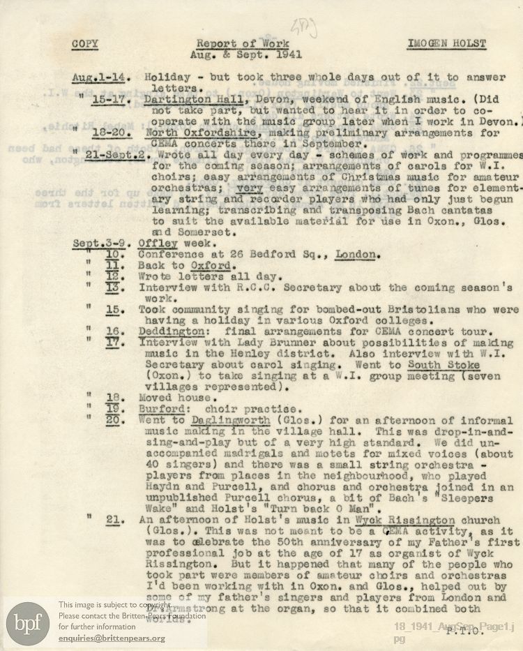 Report from 01 Aug to 01 Oct 1941