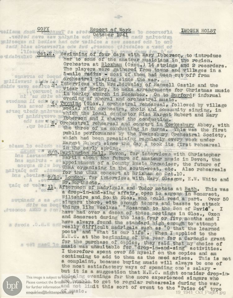 Report from 02 Oct to 31 Oct 1941
