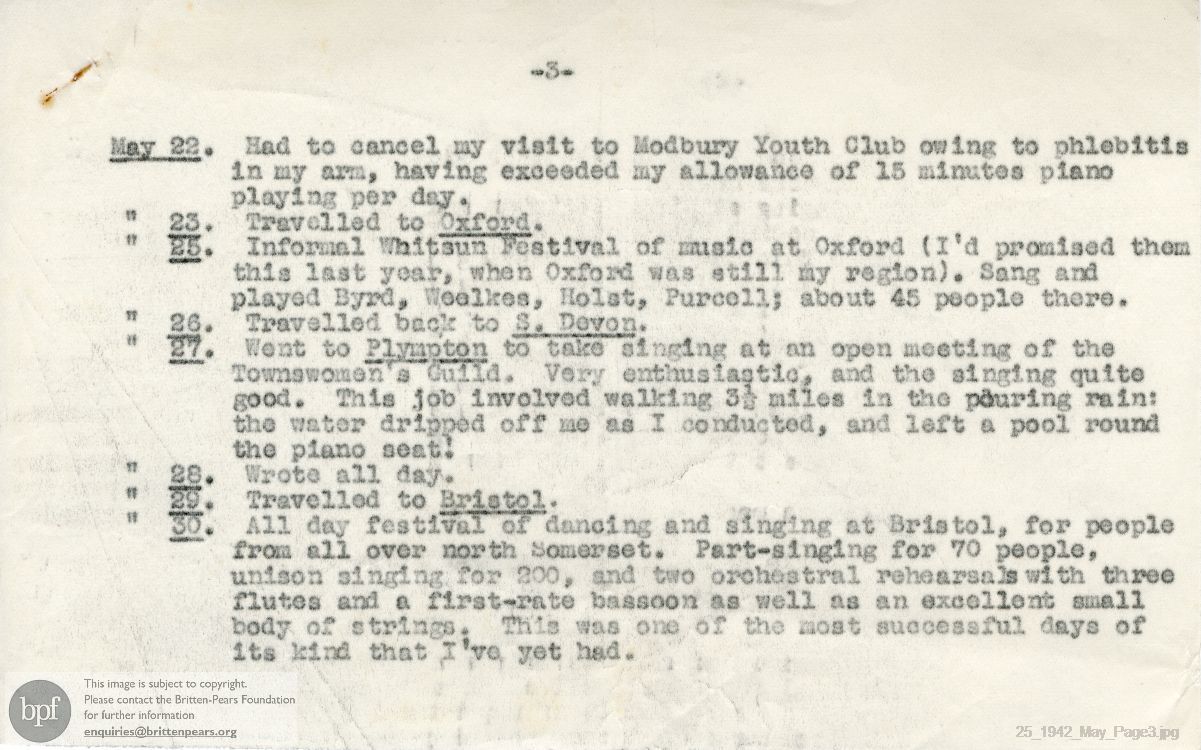 Report from 01 May to 30 May 1942