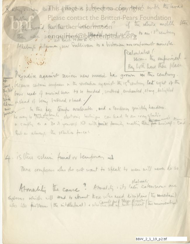 Dialogue between Britten and Pears