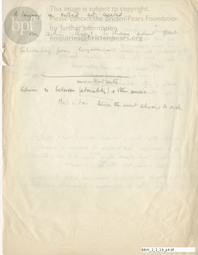 Dialogue between Britten and Pears