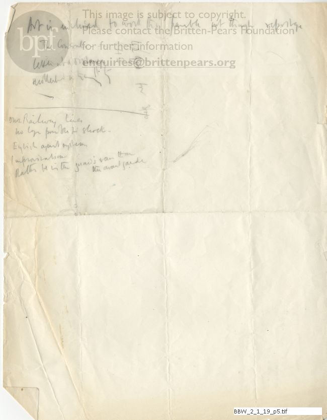 Dialogue between Britten and Pears