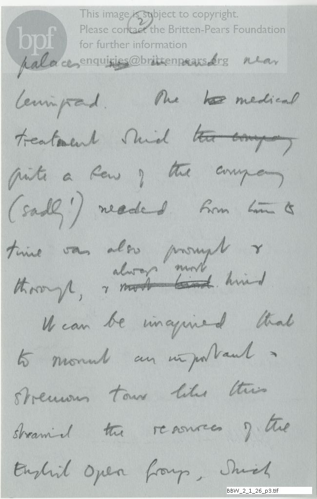 Account of English Opera Group tour of the USSR