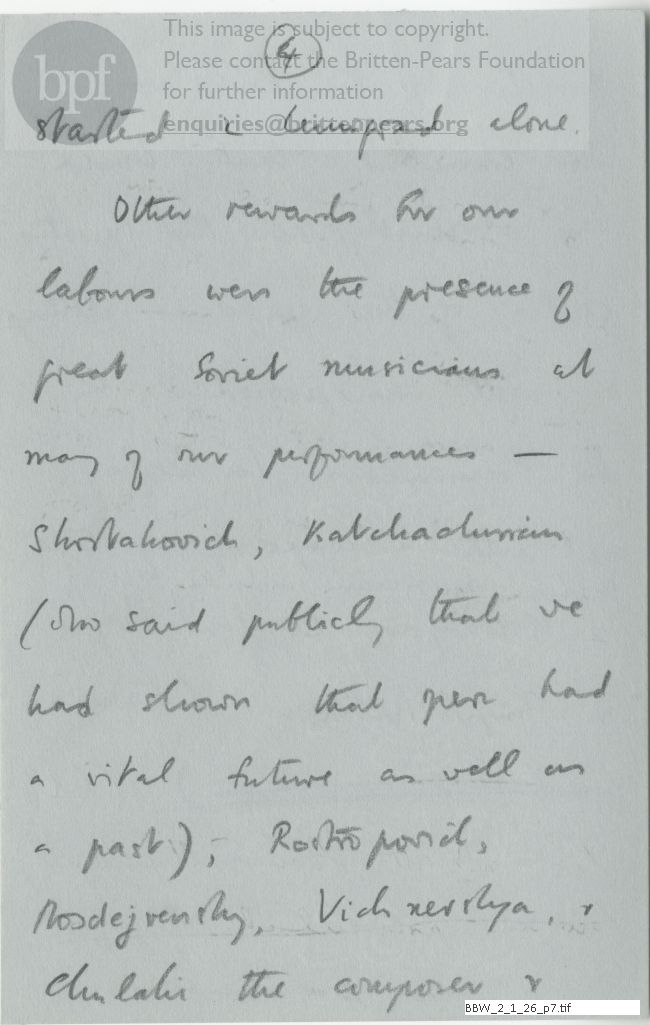 Account of English Opera Group tour of the USSR