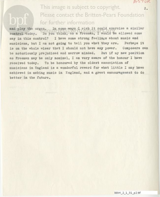 Speech for the Worshipful Company of Musicians