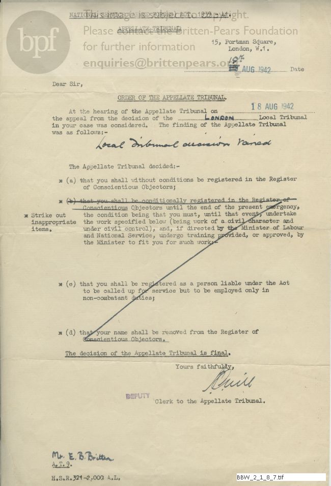 Order of the Appelate Tribunal