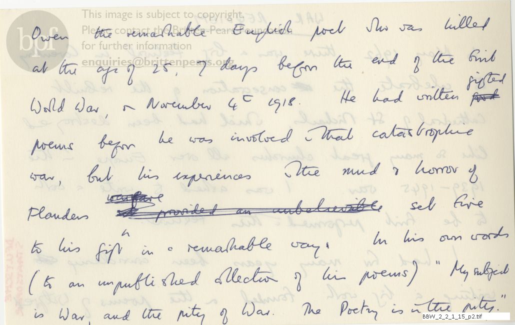 Programme note for the War Requiem