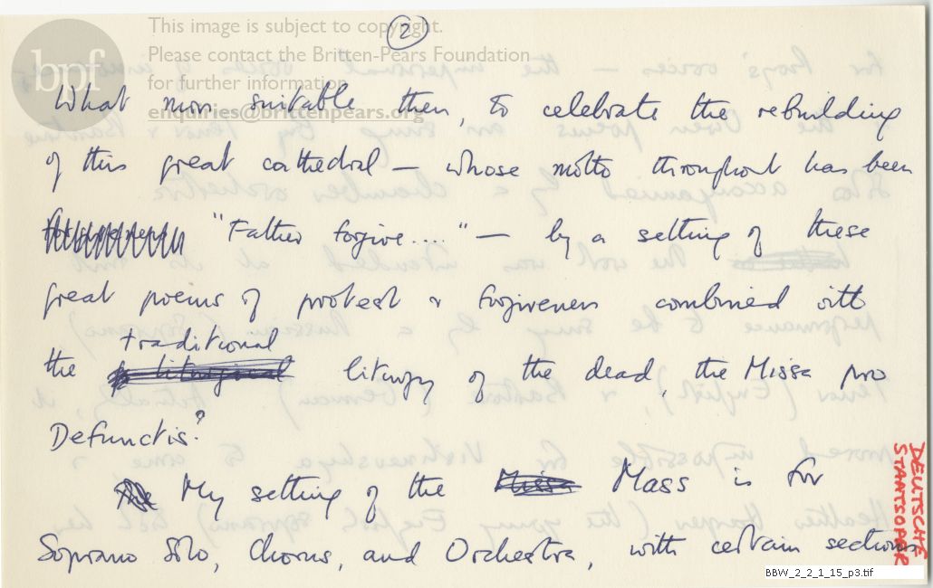 Programme note for the War Requiem