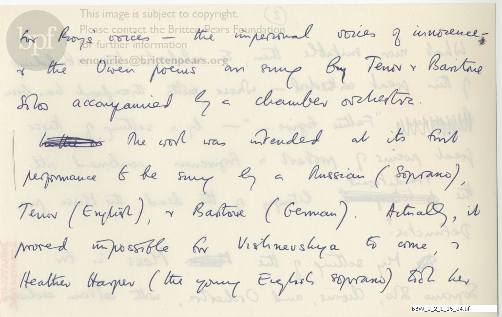 Programme note for the War Requiem