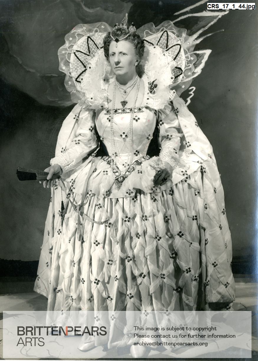 Photograph of Joan Cross as Queen Elizabeth in Gloriana