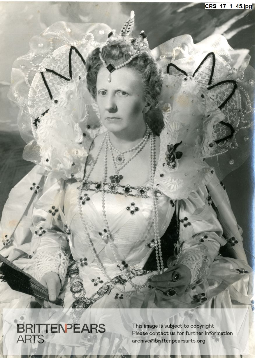Photograph of Joan Cross as Queen Elizabeth in Gloriana