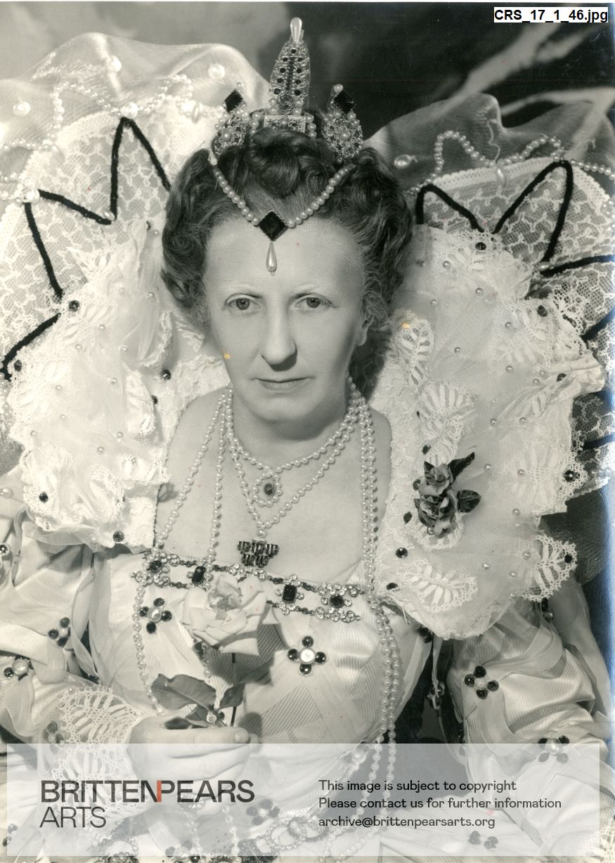Photograph of Joan Cross as Queen Elizabeth in Gloriana
