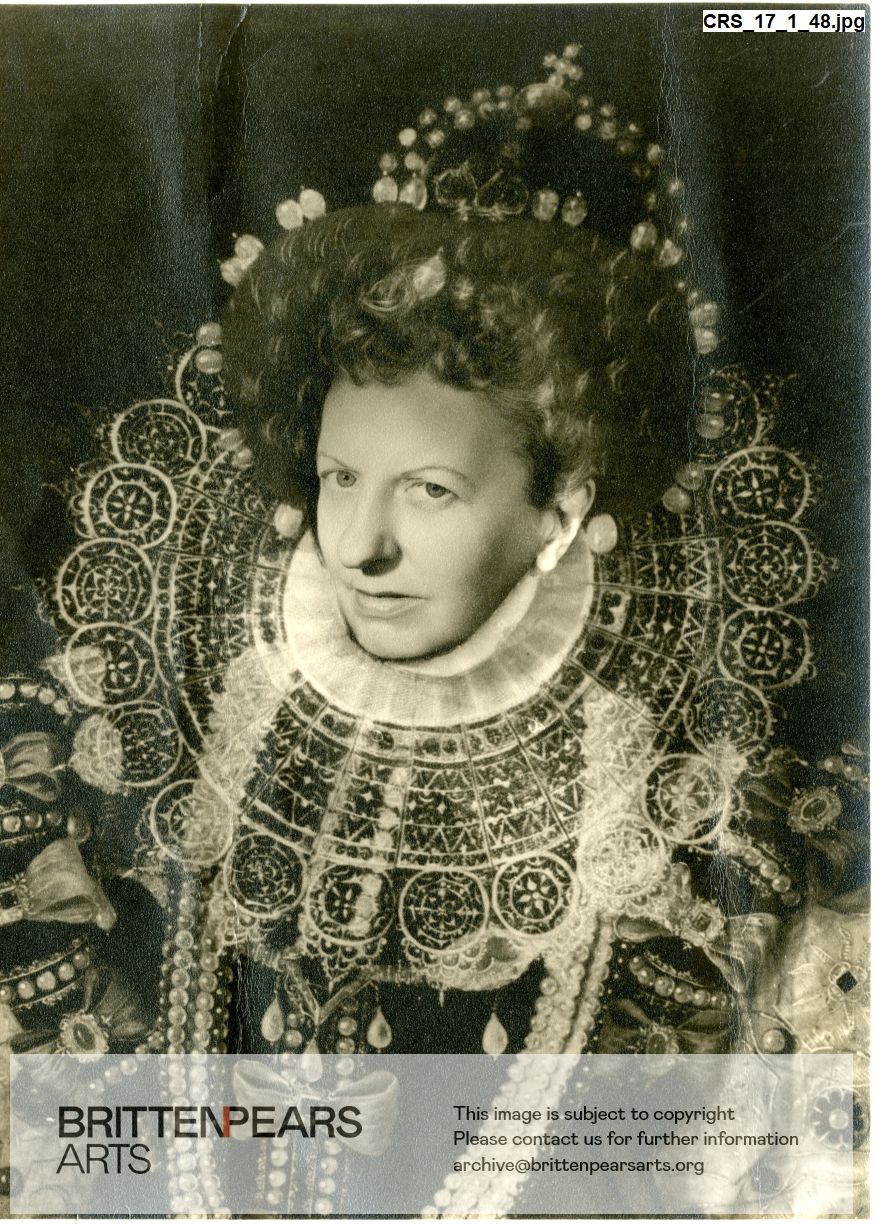 Photograph of Joan Cross as Queen Elizabeth in Gloriana
