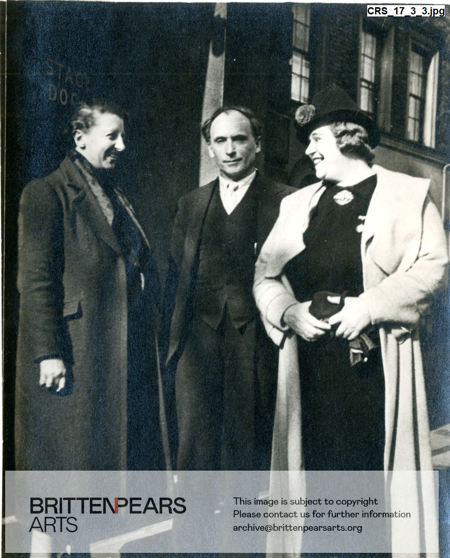 Photograph of Joan Cross with Lawrance Collingwood and Florence Austral