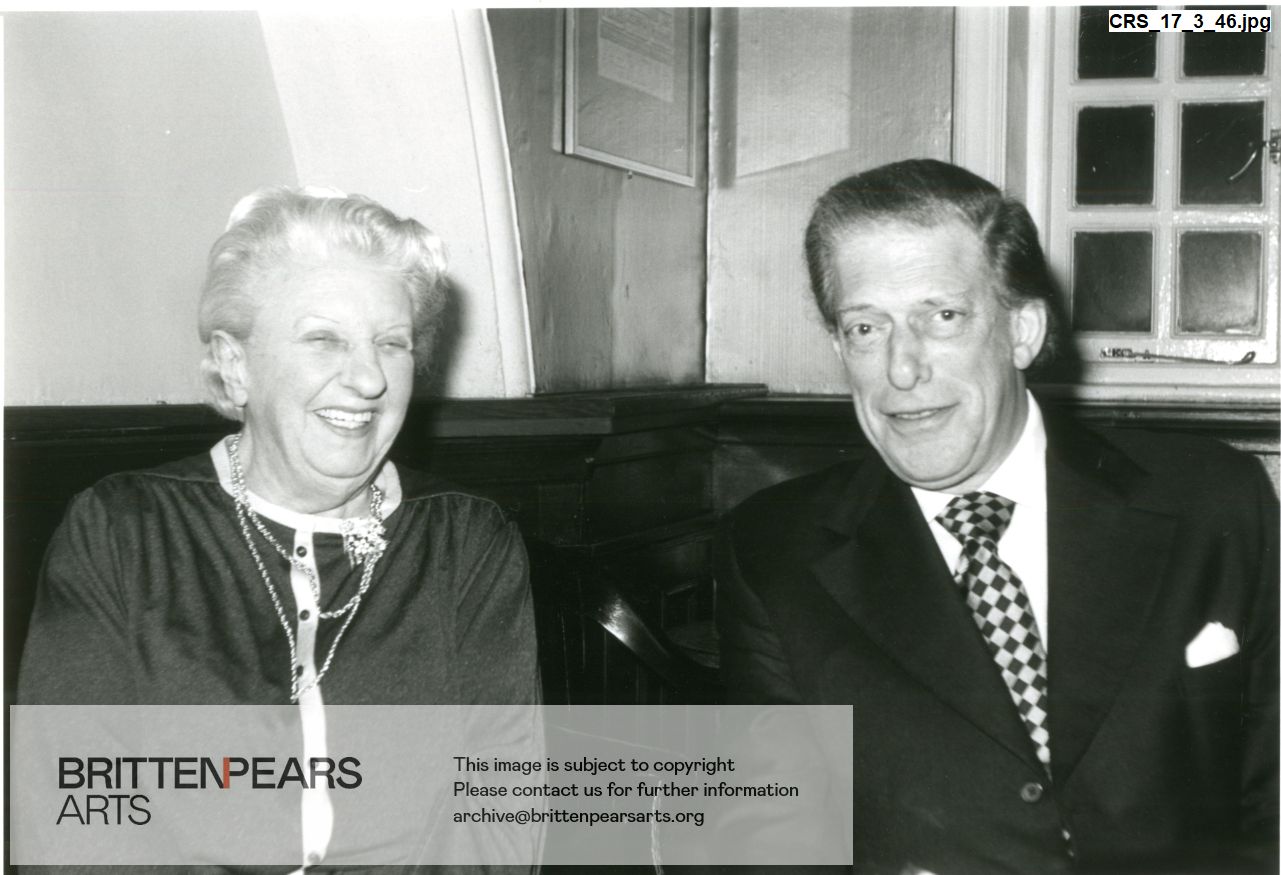 Photograph of Joan Cross with the Earl of Harewood