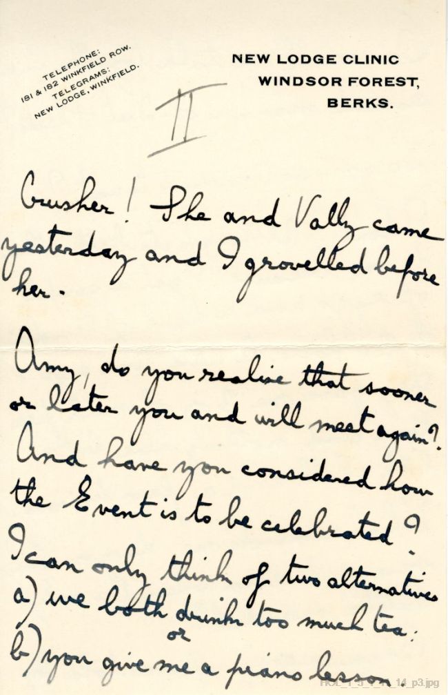 Letter from Gustav Holst to Amy Kemp