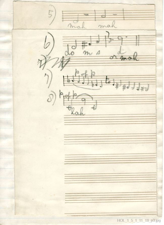 Singing Instructions from Gustav Holst to Amy Kemp