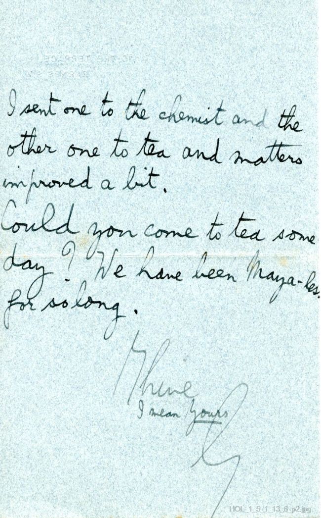 Letter from Gustav Holst to Maja Kjohler and Muriel Davenport