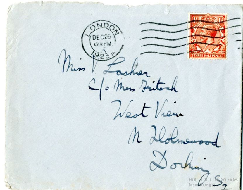 Letter from Gustav Holst to Vally Lasker