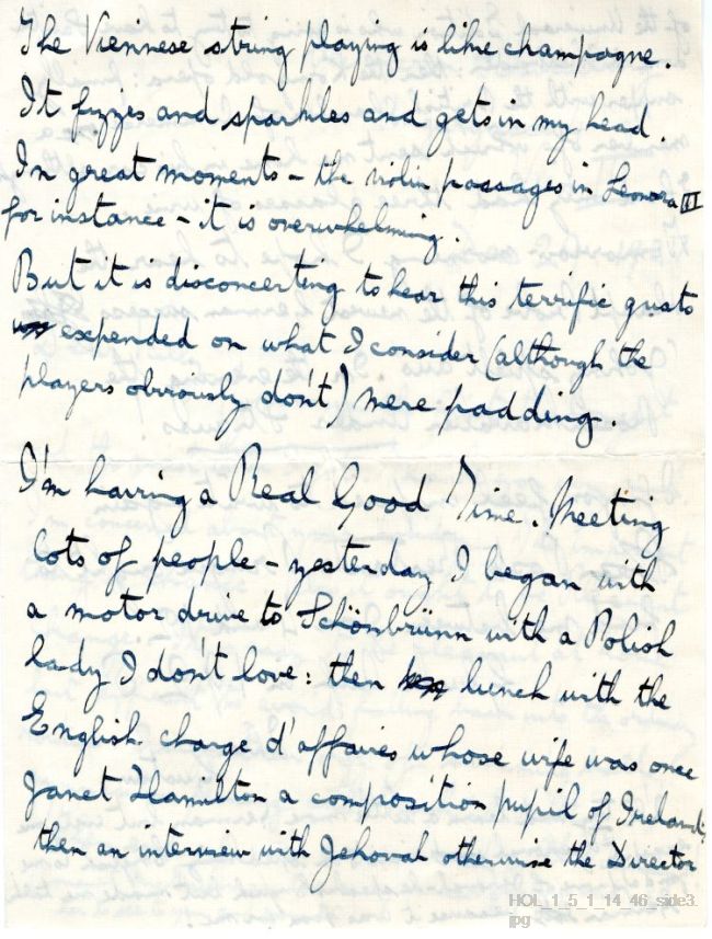 Letter from Gustav Holst to Vally Lakser