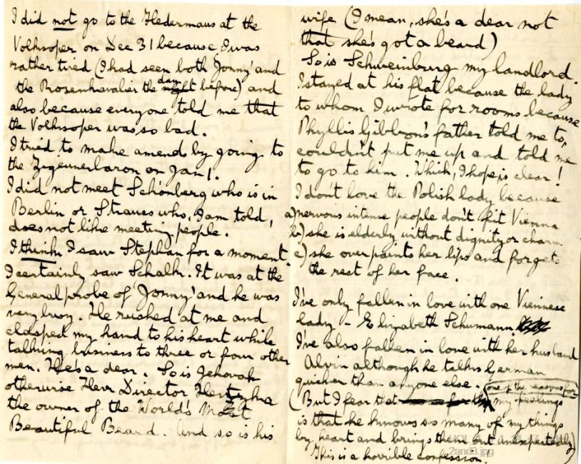 Letter from Gustav Holst to Vally Lasker