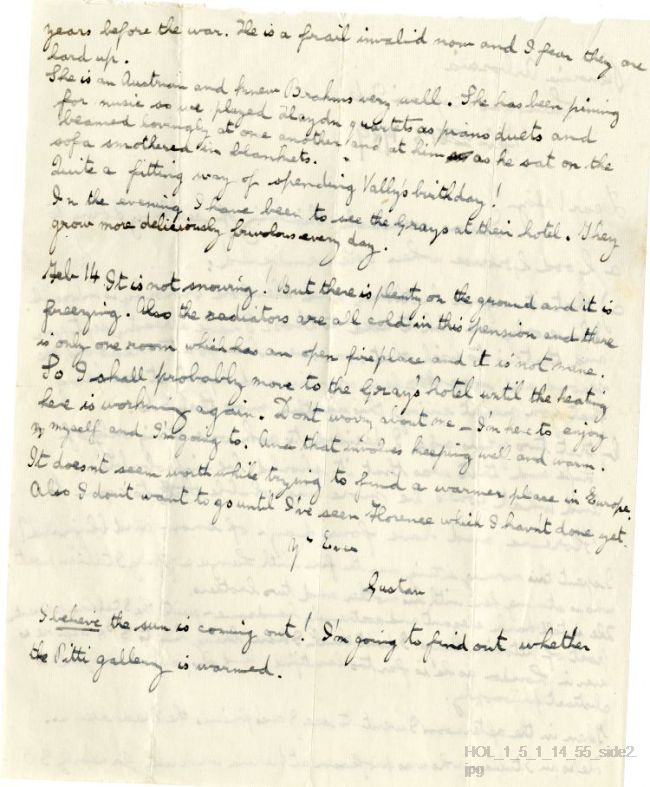 Letter from Gustav Holst to Vally Lasker
