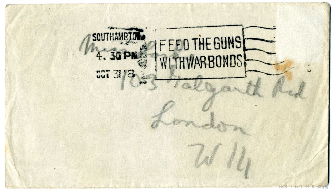 Letter from Gustav Holst to Vally Lasker