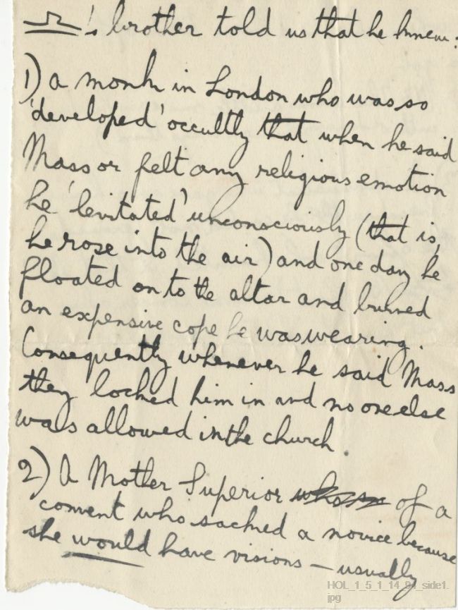 Fragment of a letter from Gustav Holst to Vally Lasker