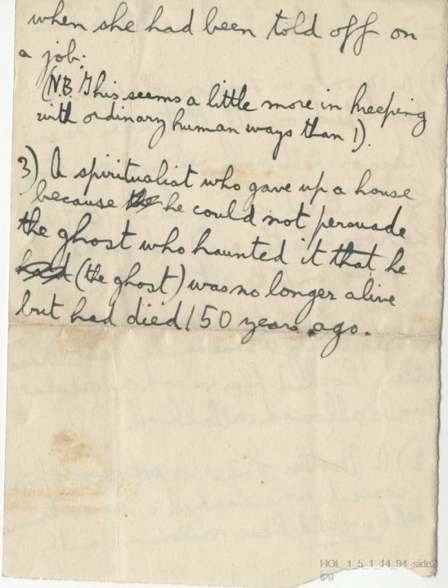 Fragment of a letter from Gustav Holst to Vally Lasker