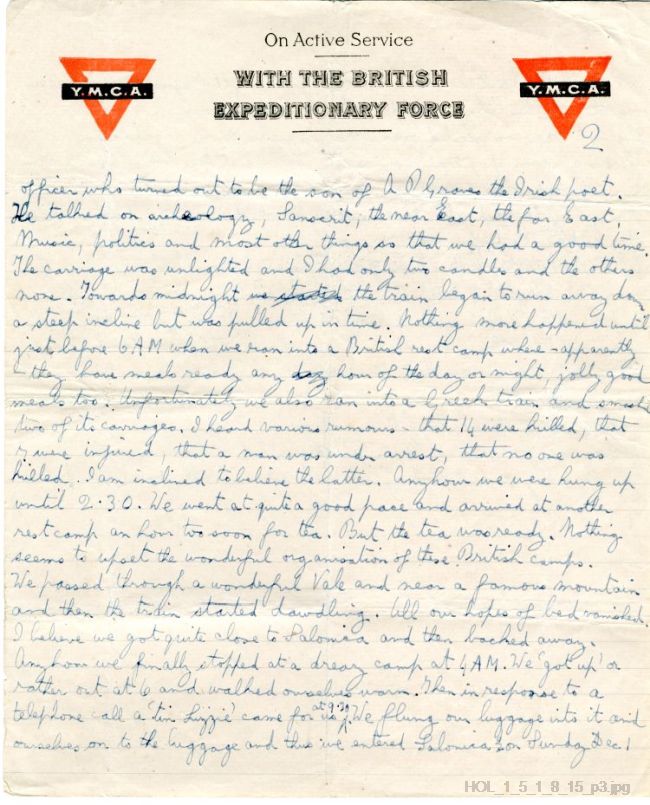 Letter from Gustav Holst to Isobel Holst