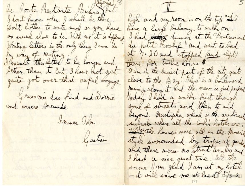 Letter from Gustav Holst to Isobel Holst