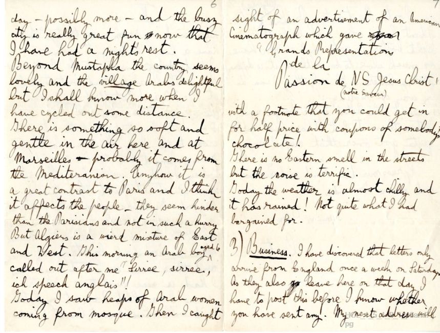 Letter from Gustav Holst to Isobel Holst