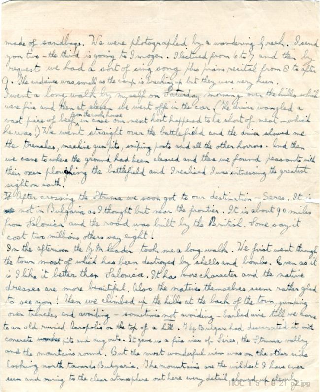Letter from Gustav Holst to Isobel Holst