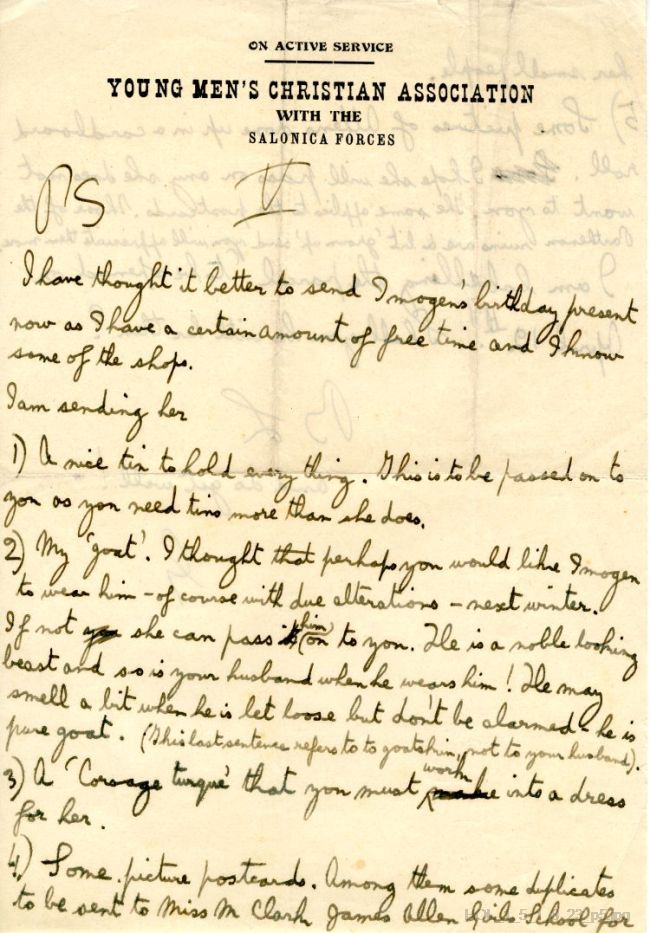 Letter from Gustav Holst to Isobel Holst