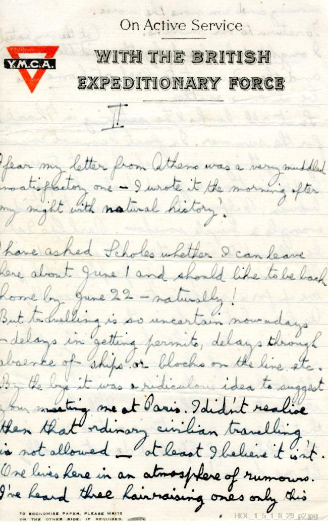 Letter from Gustav Holst to Isobel Holst