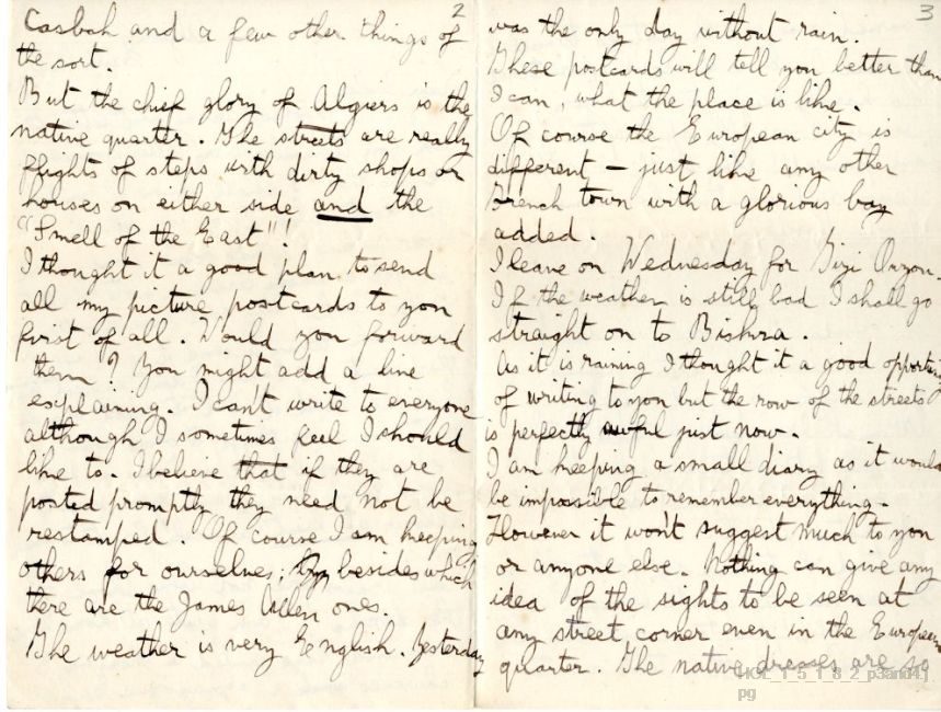Letter from Gustav Holst to Isobel Holst