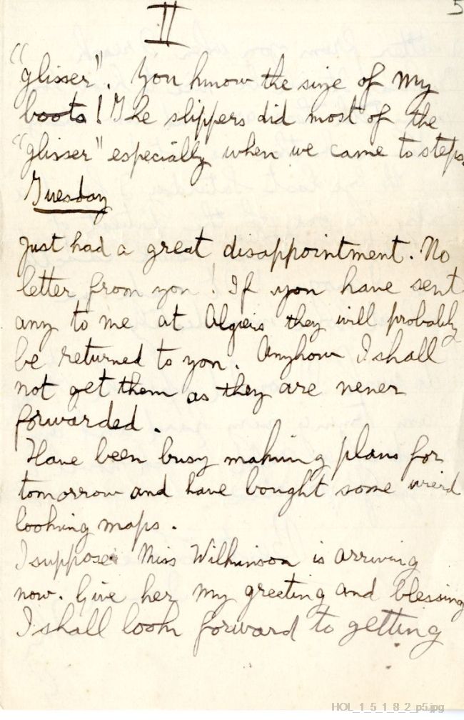 Letter from Gustav Holst to Isobel Holst