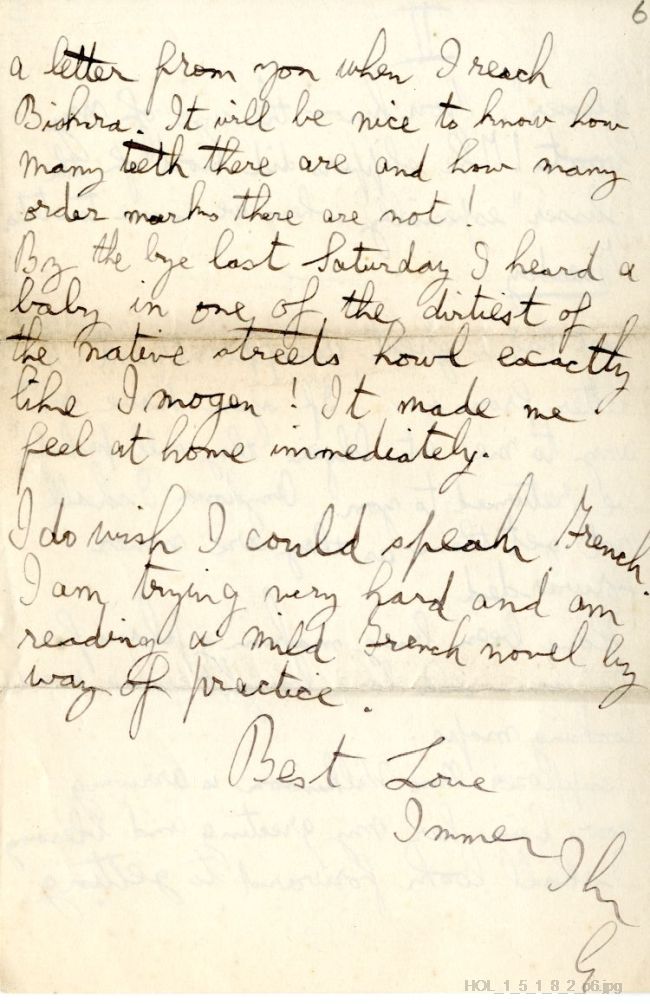 Letter from Gustav Holst to Isobel Holst