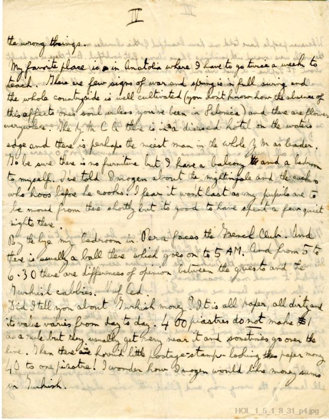Letter from Gustav Holst to Isobel Holst
