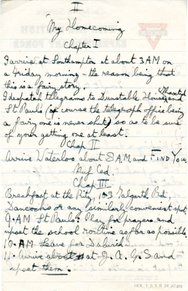 Letter from Gustav Holst to Isobel Holst