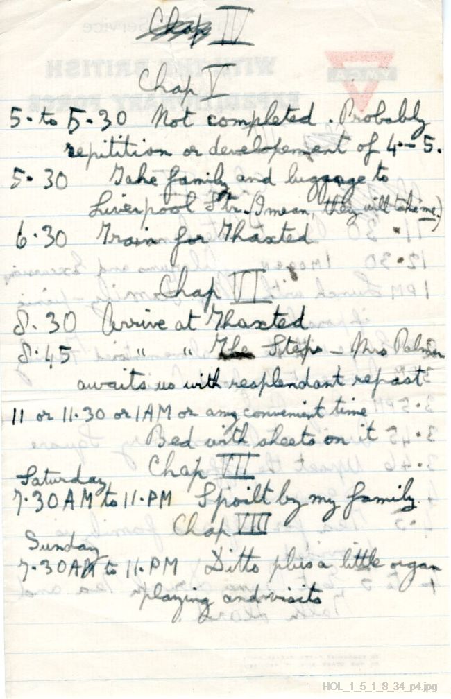 Letter from Gustav Holst to Isobel Holst