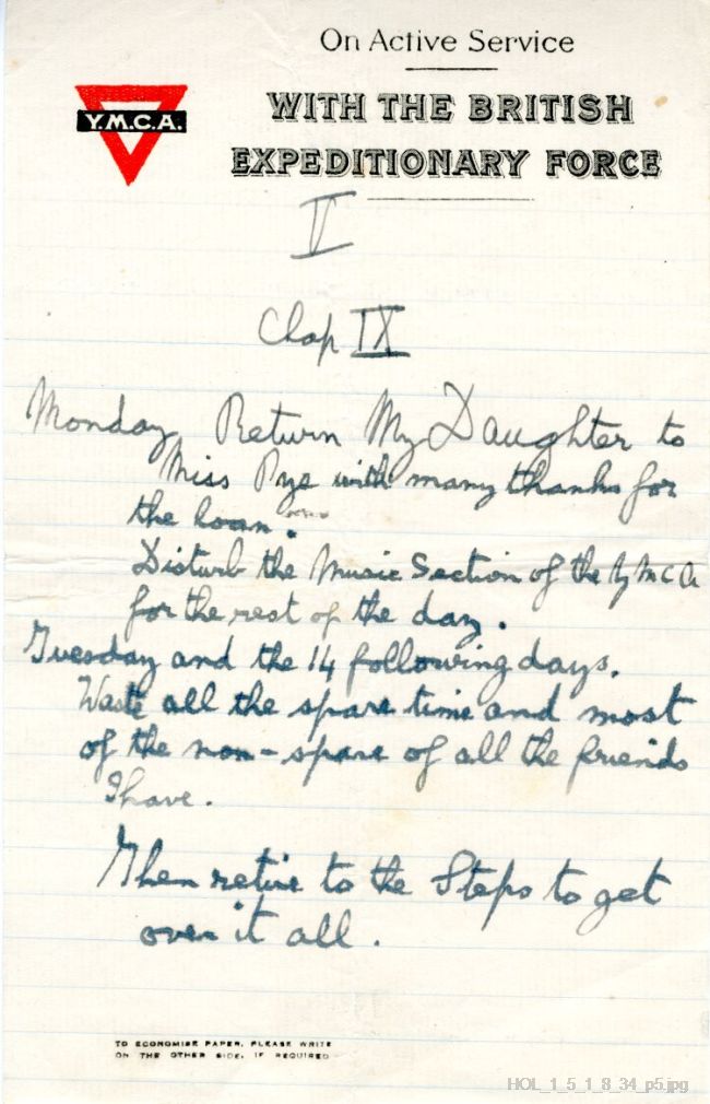 Letter from Gustav Holst to Isobel Holst