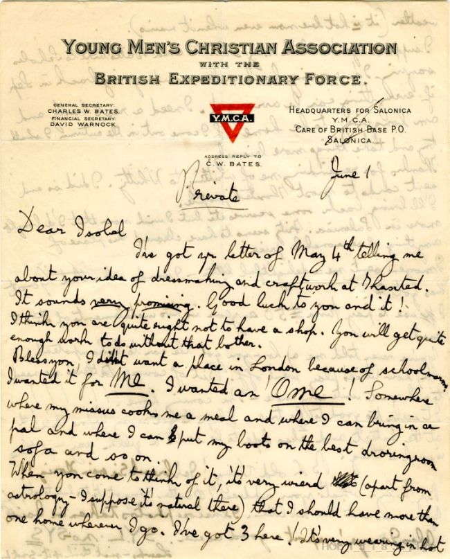 Letter from Gustav Holst to Isobel Holst