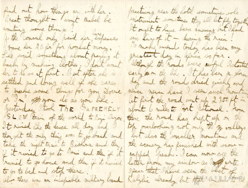 Letter from Gustav Holst to Isobel Holst