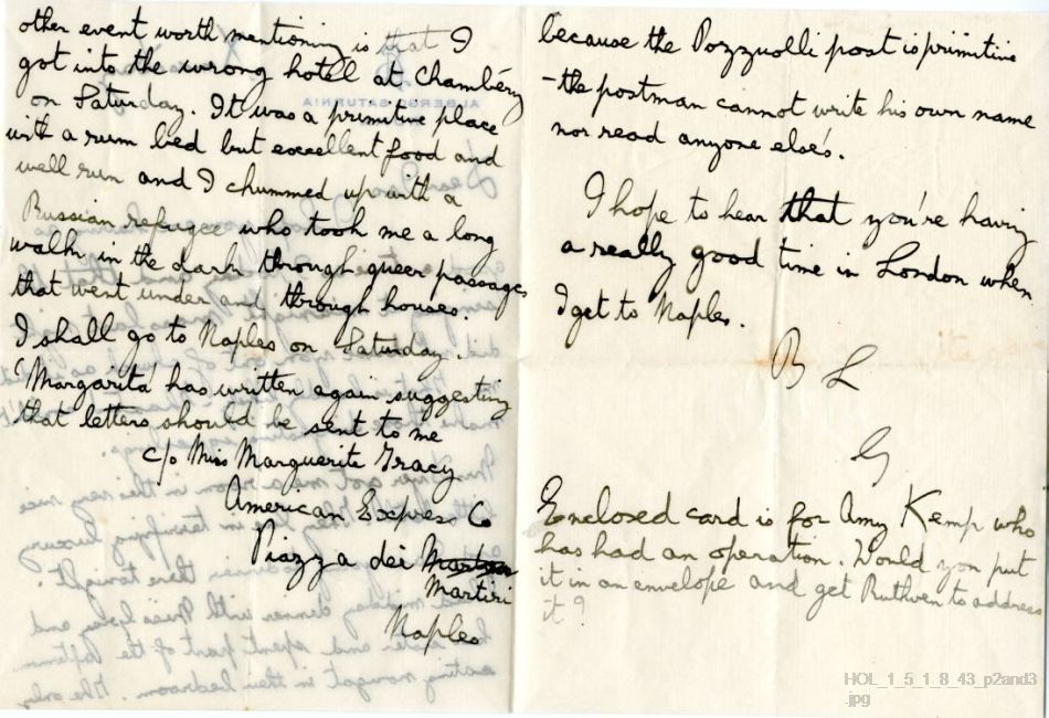 Letter from Gustav Holst to Isobel Holst