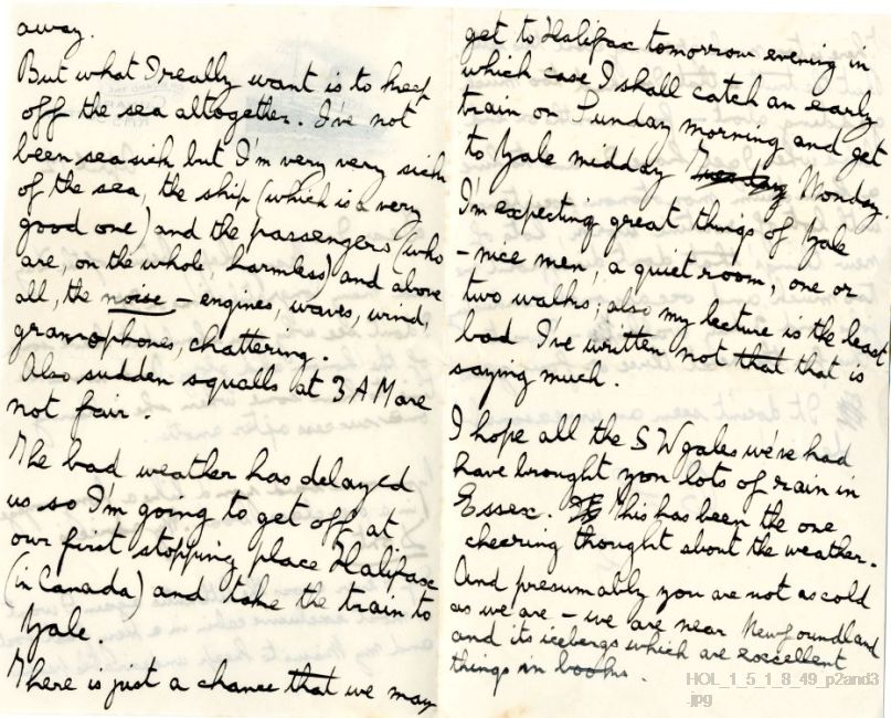 Letter from Gustav Holst to Isobel Holst