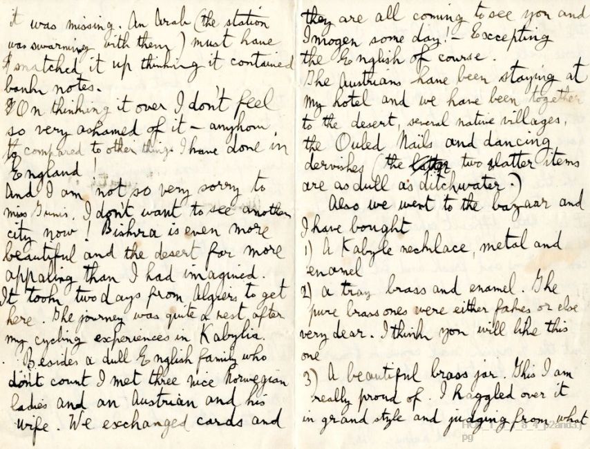 Letter from Gustav Holst to Isobel Holst