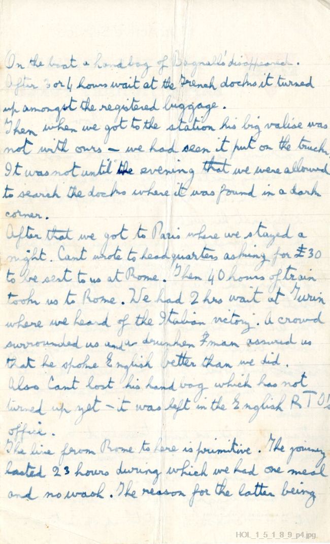 Letter from Gustav Holst to Isobel Holst