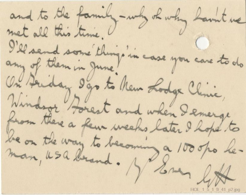 Letter from Gustav Holst to Dora Herbert Jones.